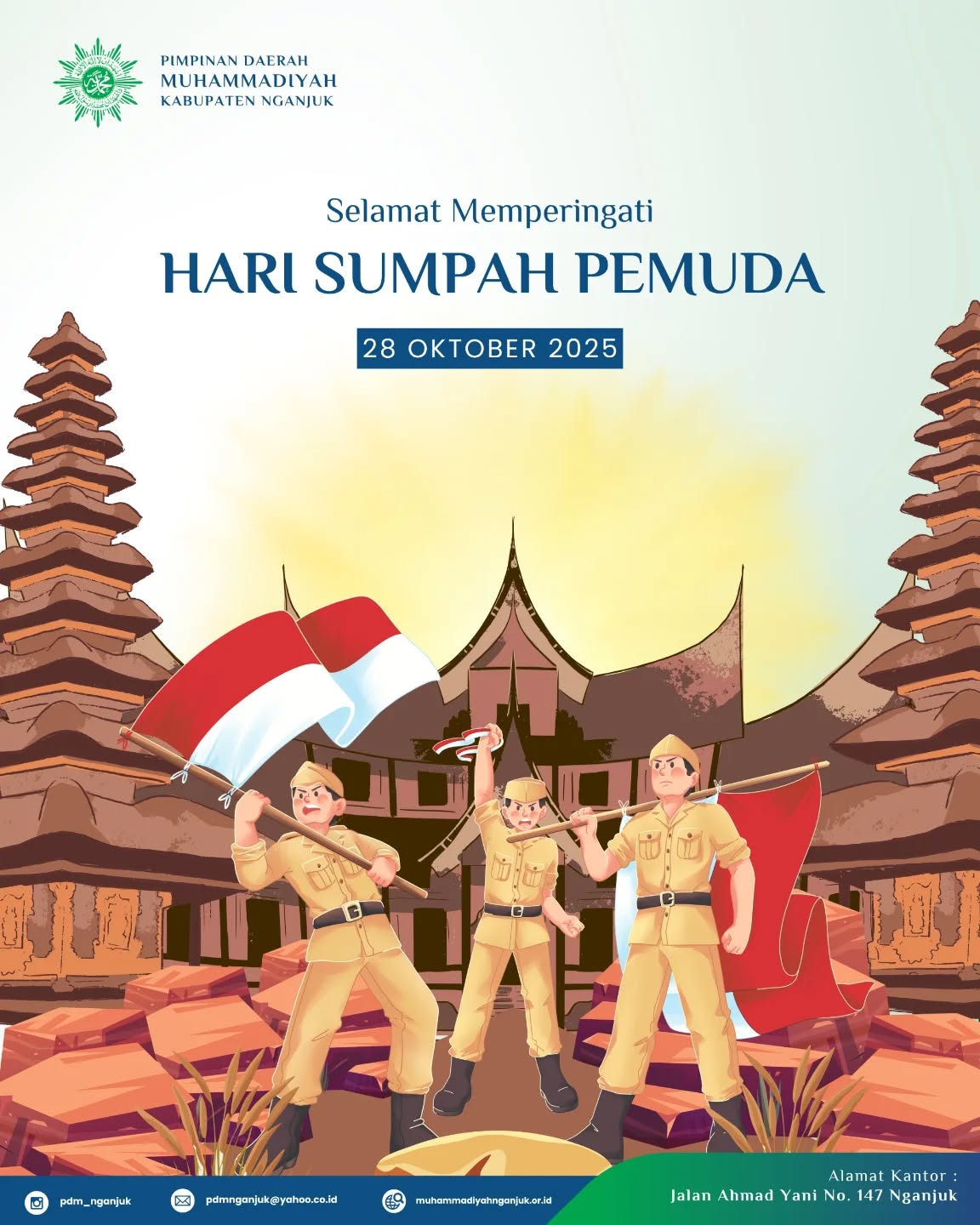 Selamat Memperingati Hari Sumpah Pemuda 2025.

#muhammadiyah #muhammadiyahgerakanku #muhammadiyahjawatimur #muhammadiyahberkemajuan #muhammadiyahnganjuk #nganjuk #harisumpahpemuda