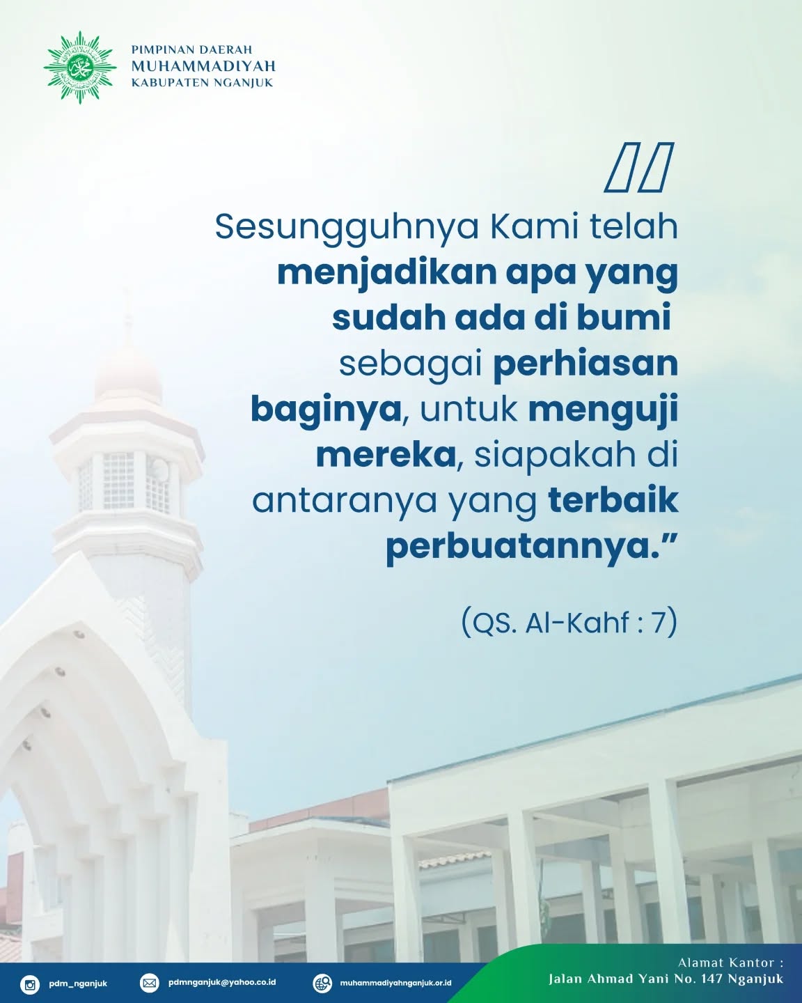 Segala kekayaan alam di bumi adalah ujian dari Allah. Manusia akan mendapat pahala jika memanfaatkannya untuk taat dan beribadah, tetapi akan mendapat azab jika digunakan untuk maksiat dan kerusakan.

#muhammadiyah #muhammadiyahgerakanku #muhammadiyahjawatimur #muhammadiyahberkemajuan #muhammadiyahnganjuk #nganjuk