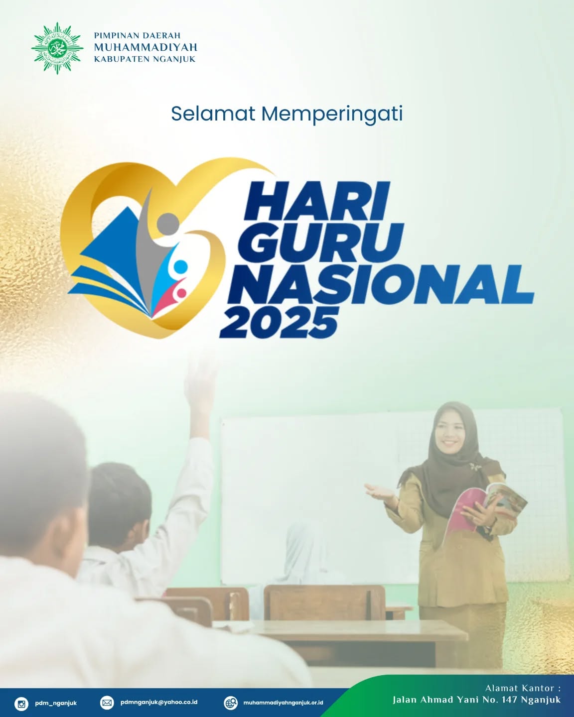 Guru adalah lentera dalam kegelapan, penuntun bagi yang tersesat. Terima kasih telah menjadi cahaya yang membimbing langkah kami menuju masa depan. Selamat Hari Guru 2025, jasamu abadi.

#muhammadiyah #muhammadiyahgerakanku #muhammadiyahjawatimur #muhammadiyahberkemajuan #muhammadiyahnganjuk #nganjuk #hariguru